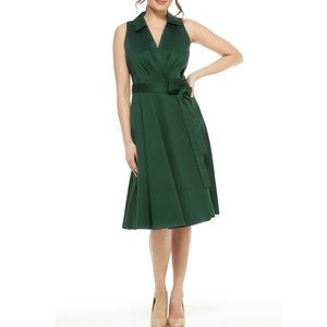 Gal Meets Glam Heather Wrap Fit and Flare Dress